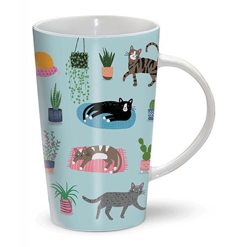 Cats & plants latte mug 