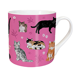 Cats & Floral Pattern Mug