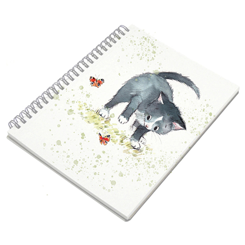 Pawsitively purrfect notebook - black/white kitten